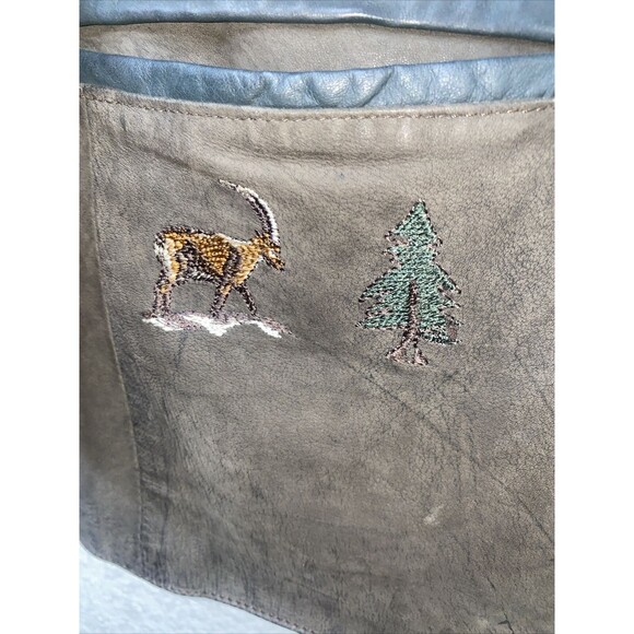 Trachten German Men's Leather Jacket Traditional Hunting Octoberfest Goat 50 EUC - Picture 5 of 16